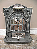 large grey enamel stove